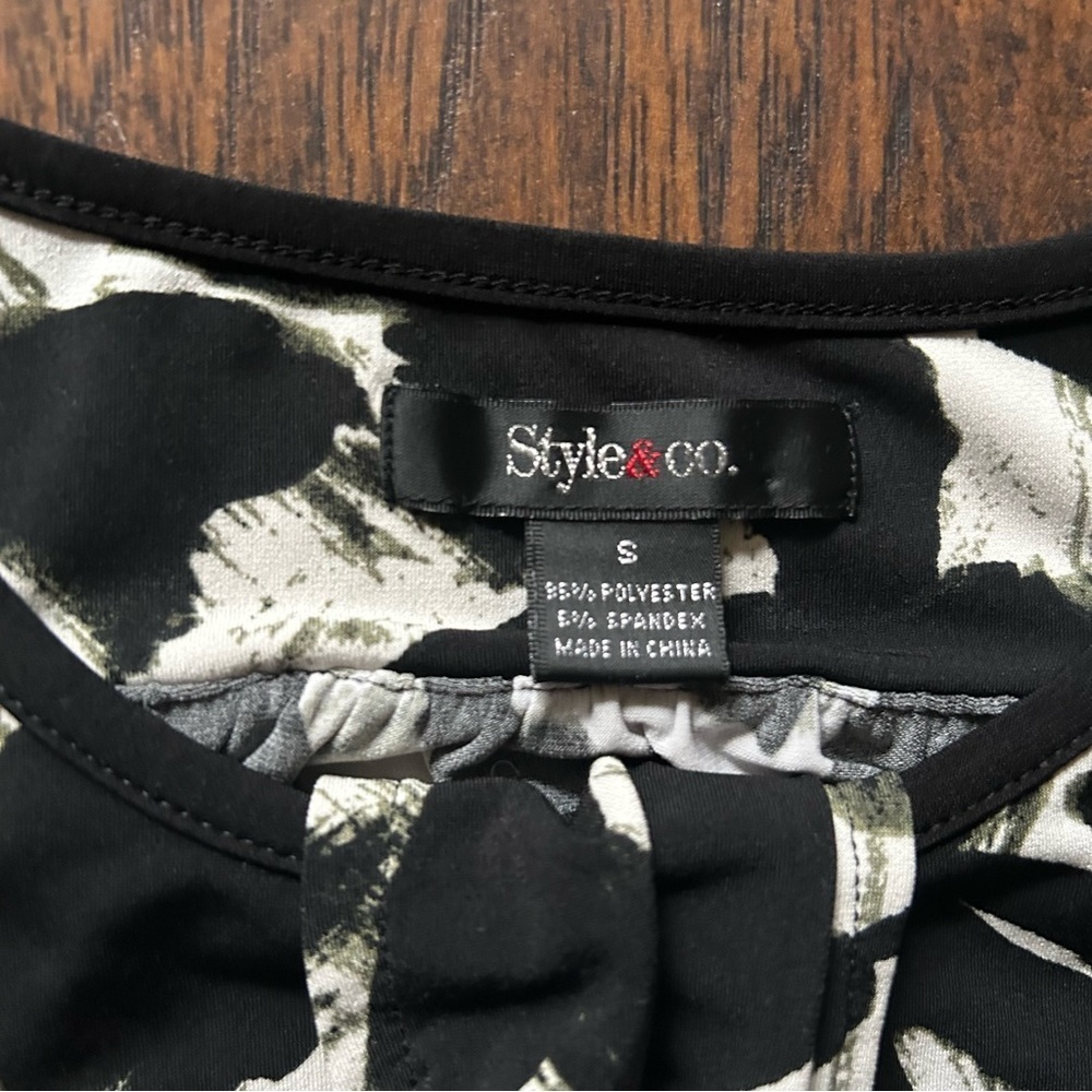 Style & Co, Women, Black and Beige Top - Picture 4 of 10